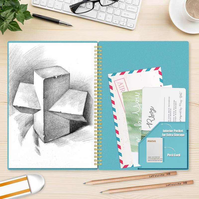 1pc A4 Sketch Book 9 X 12, Mixed Media Sketchbook With Tearable Thread, 75  Sheets White Thick & Smooth Acid Free Drawing Paper, Sketch Pad For studen